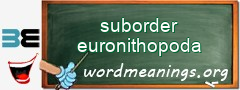 WordMeaning blackboard for suborder euronithopoda